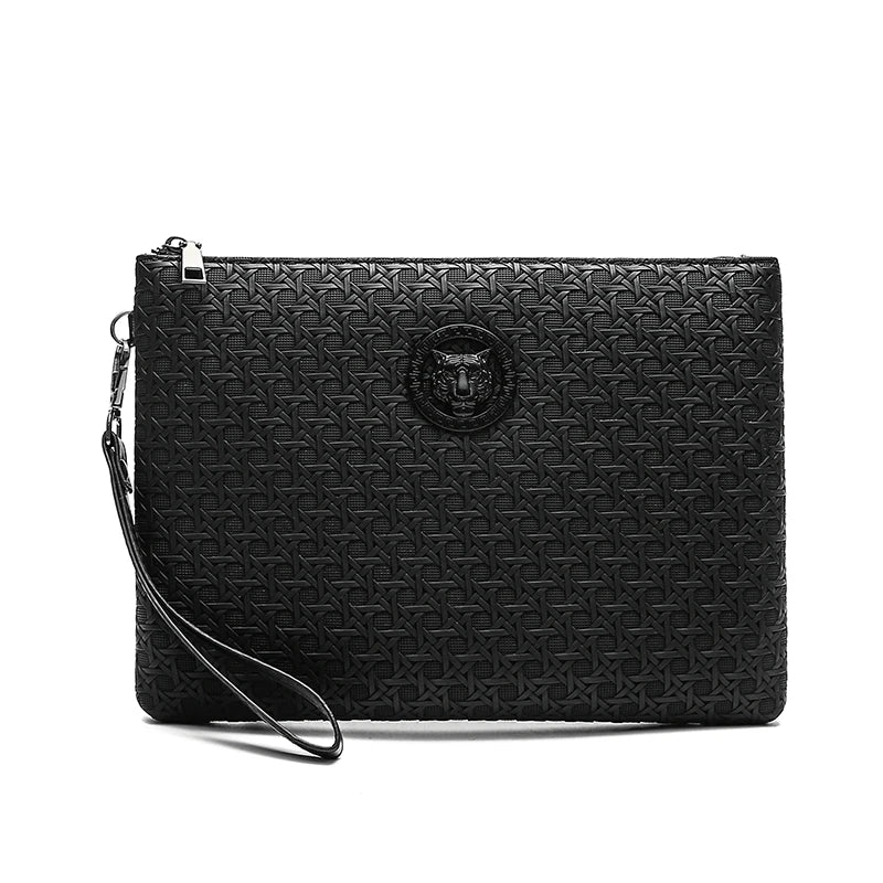 Pochette Homme Cuir PU – Clutch Business & Téléphone | Fermeture Zippée - kadopascher