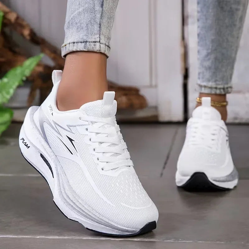 Baskets Femme Respirantes Tricot  – Casual, Légères, Lacets Plats