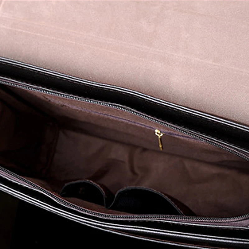 Sacoche de luxe en cuir pour homme / YoReAi Men's Business PU Wear-resistant Messenger Bag Casual Hard Leather Briefcase Large Capacity Fashion Storage Bags Wallet - kadopascher