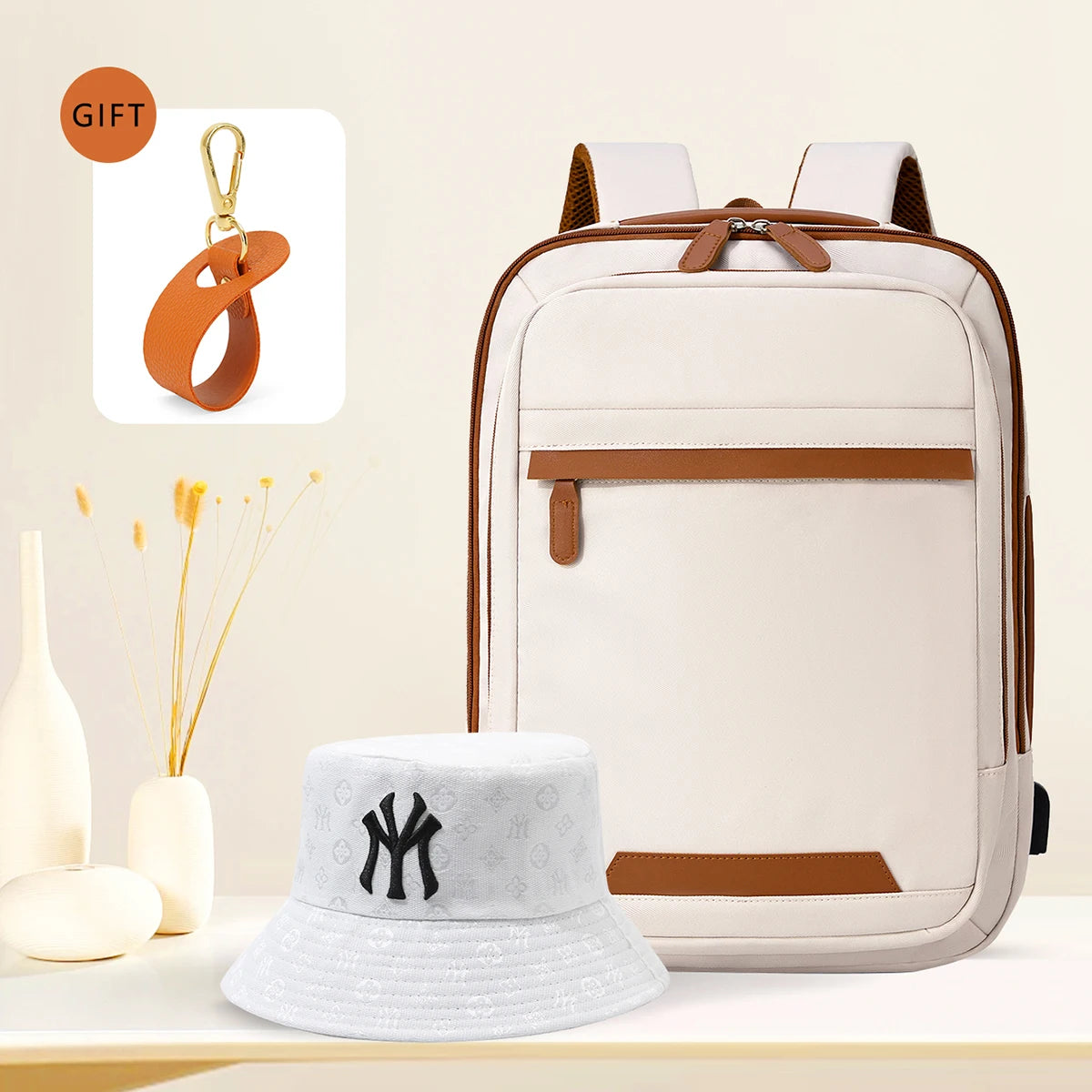 Sac à Dos USB Rechargeable Waterproof – Nylon Premium, Grande Capacité, Unisexe - kadopascher