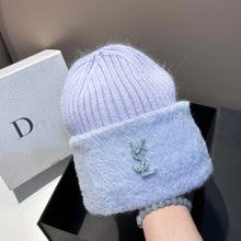 Bonnet femme luxe YSL / Extra Large Thick Warm Ear Protection Mink Wool Knit Hat Winter Fashion Luxury Versatile Yarn Beanie for Cold Weather