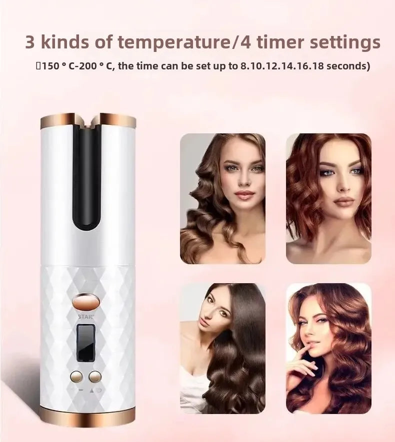 Iron a curler / Wireless Automatic Mini Curling Iron Home Use Dry Wet Two Use Hair Curler Small Size Portable Salon Tool Accessories
