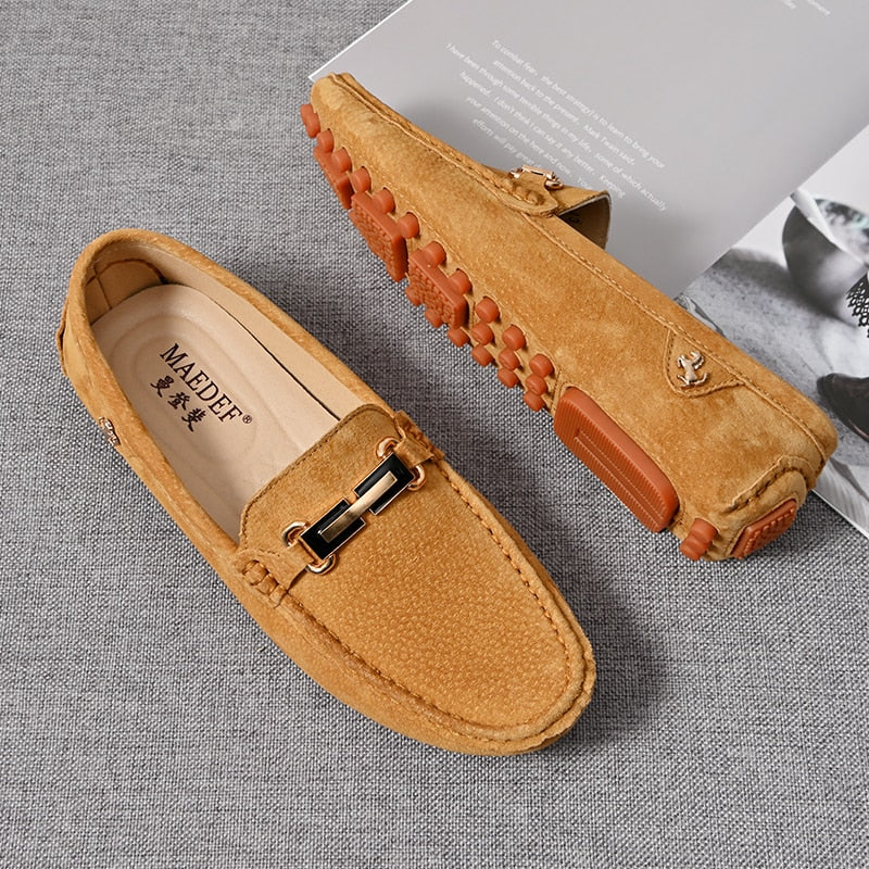 Chaussures de luxe automobile homme / YRZL Size 48 Loafers Men Luxury Brand Moccasins Shoes - kadopascher