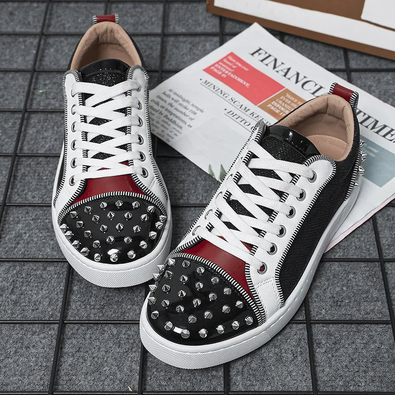 Men's Punk Sneakers with Metal Rivets - Premium Non-Slip Streetwear Shoes 2026