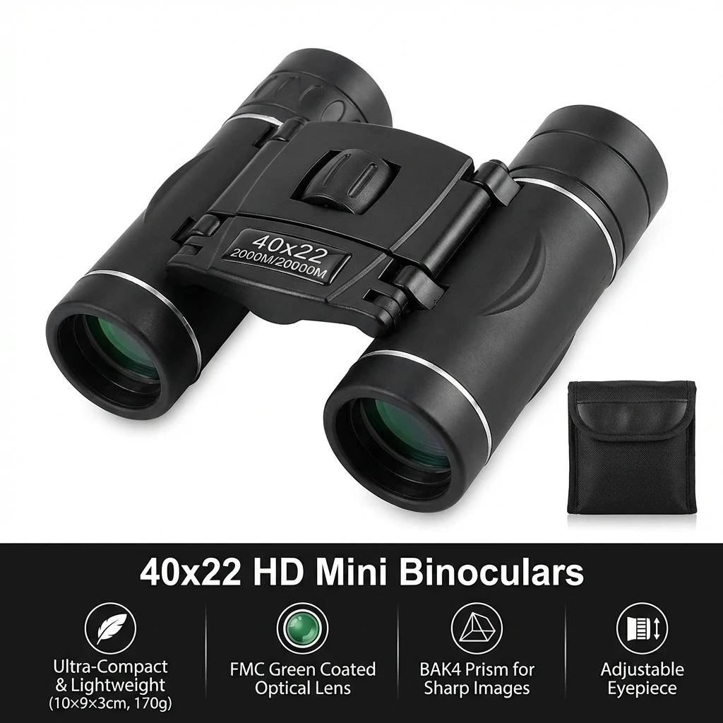 Jumelles HD 40x22 Prisme BAK4 Lentille FMC – Compactes Étanches IPX4 | Outdoor Chasse Voyage - kadopascher