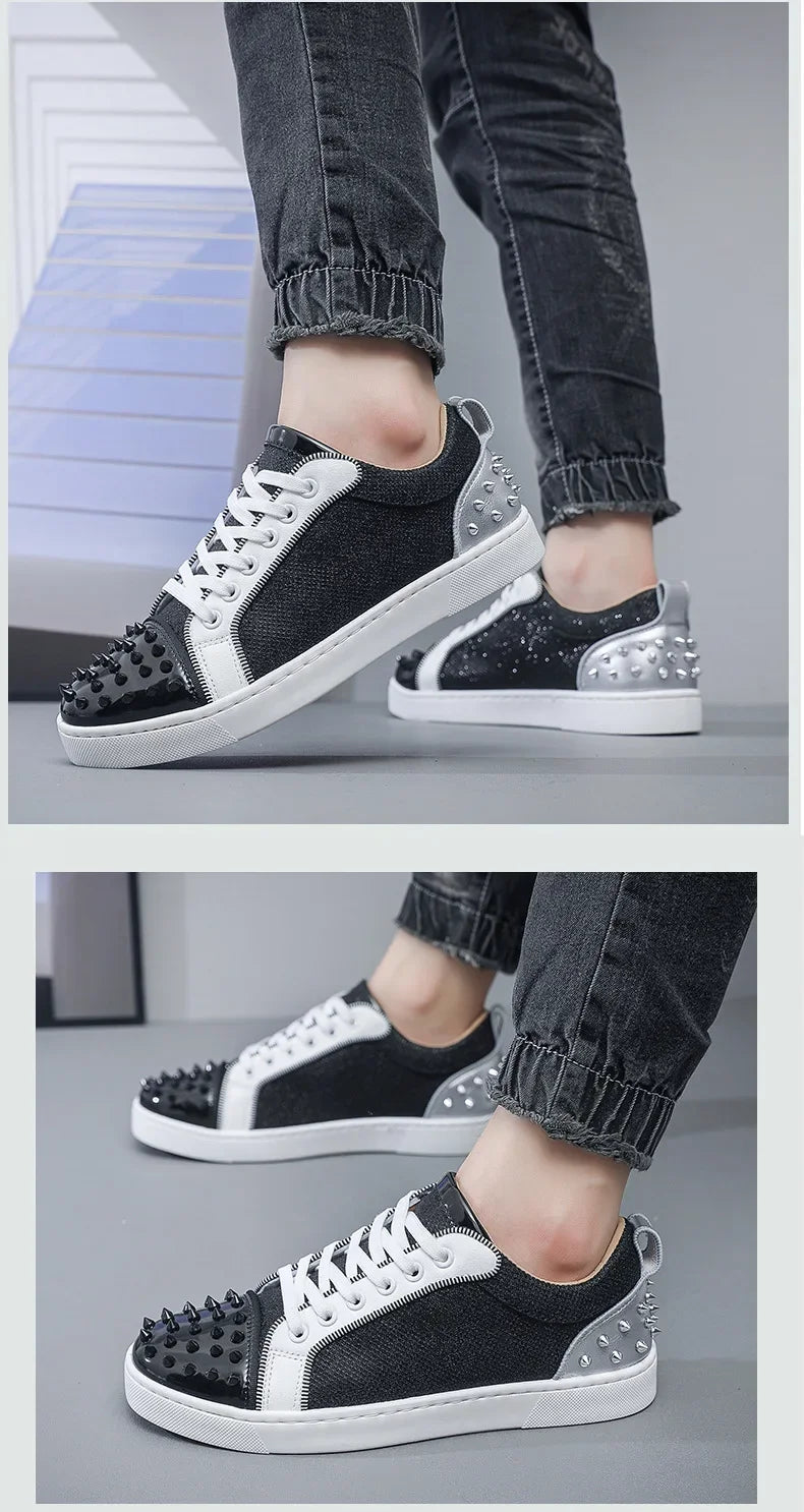 Zapatillas con remaches para hombre: calzado informal de moda urbana
