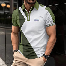 T-shirt BOSS été 2024 / New Summer Men's Hot Selling Polo Neck Shirt Solid Button Men's Short sleeved Checkered Color Block T-shirt High Quality Anti wr