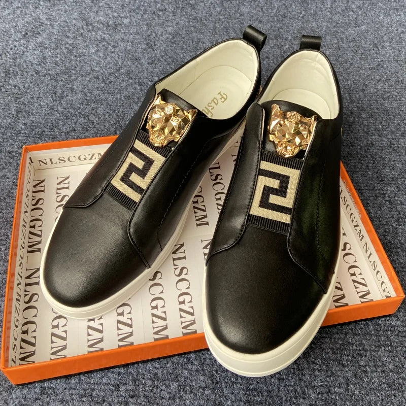 Sneakers Cuir Mixte - Chaussures Casual Skateboard Unisexe