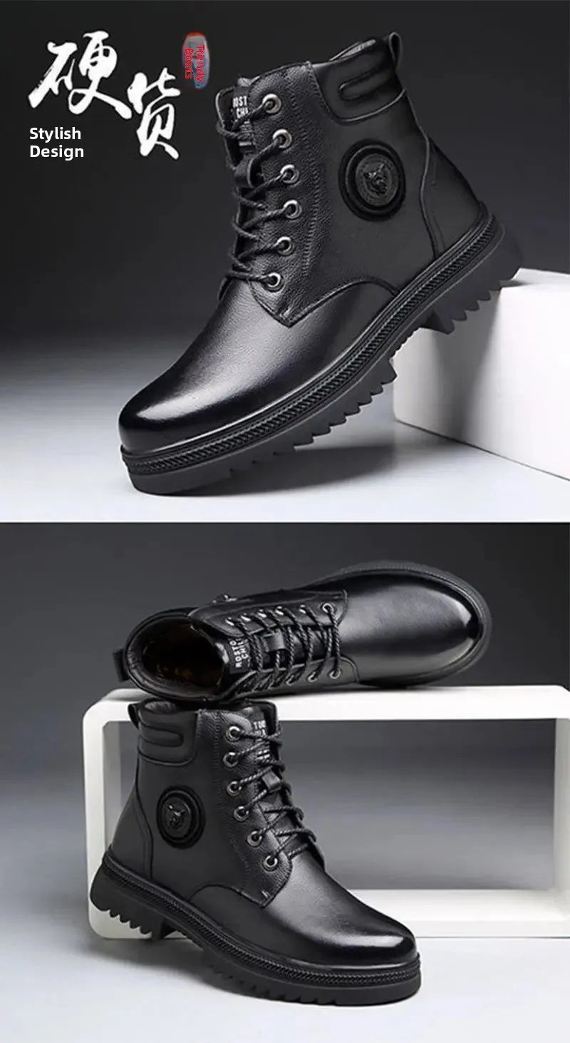 Chaussures Montantes Hiver Homme - Boots Fourrées Chaudes Casual