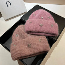 Bonnet YSL / Sweet Plush Long Rabbit Fur Knitted Hat Autumn And Winter Warm Ear Protection Cap Fashionable Letter Women's Hats