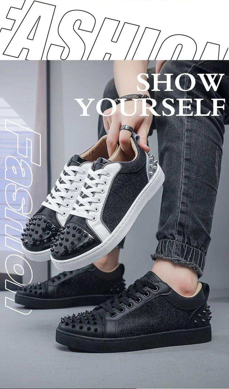 Zapatillas con remaches para hombre: calzado informal de moda urbana