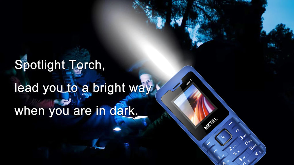Mini téléphone portable fonctionnel avec entrée sim / MKTEL OYE 3 Feature Phone 1.77inch Display 1800mAh Dual SIM Dual Standby MP3 MP4 FM Radio with Strong Torch Senior Phone - kadopascher