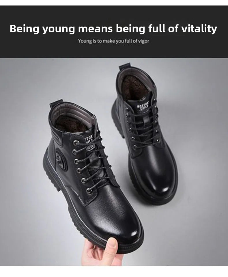 Chaussures Montantes Hiver Homme - Boots Fourrées Chaudes Casual