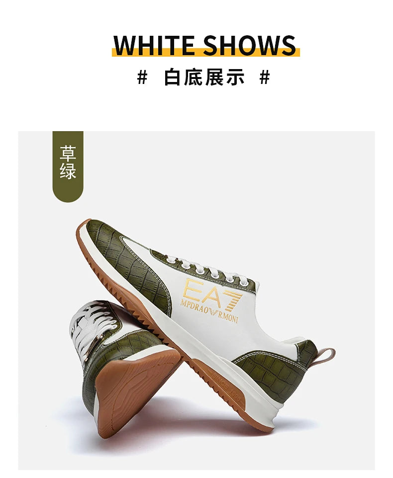 Sneakers Homme Luxe  - Cuir Véritable Design Italien Business Sport