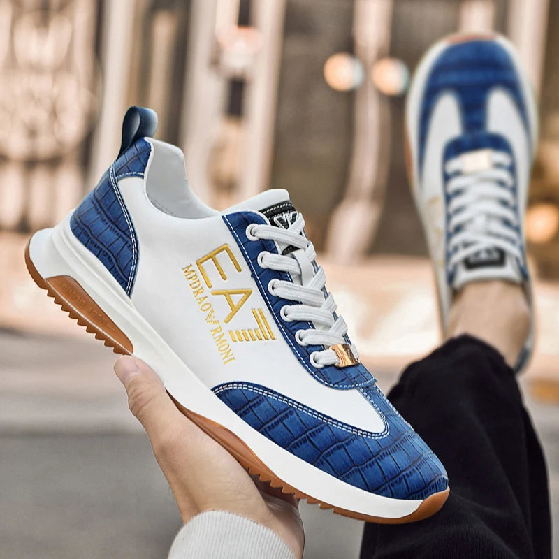 Sneakers Homme Luxe  - Cuir Véritable Design Italien Business Sport