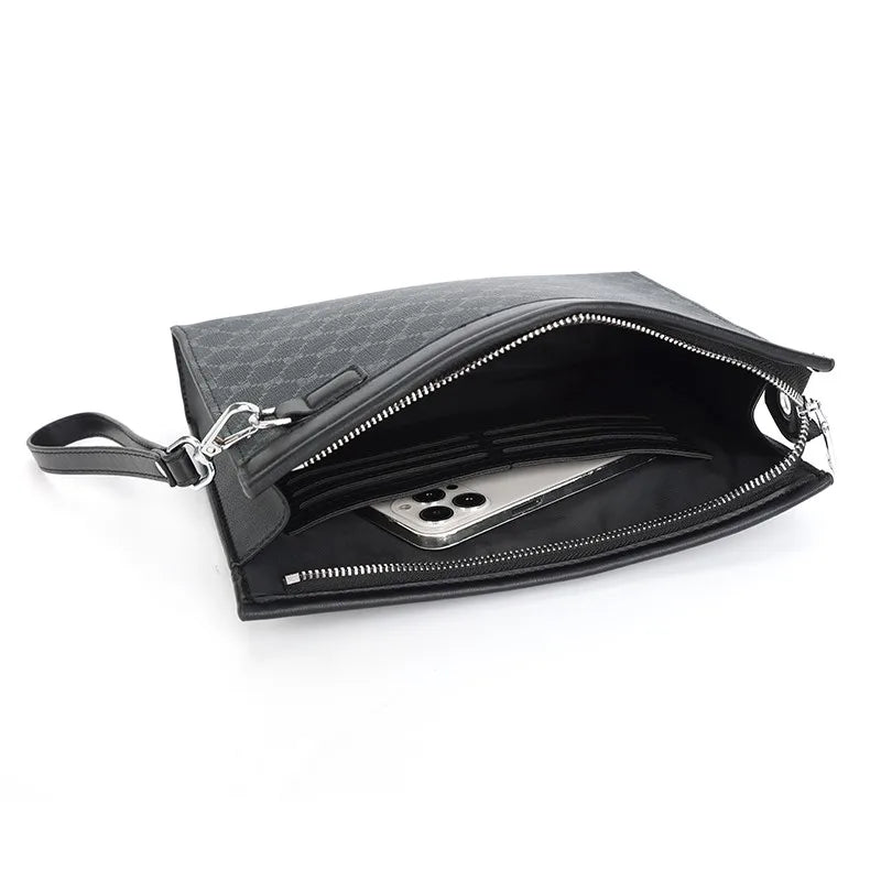 Pochette Enveloppe Homme Cuir – Clutch Business Designer avec Poignée | Porte-Monnaie & Téléphone - kadopascher