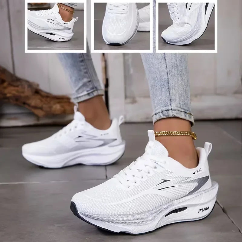 Baskets Femme Respirantes Tricot  – Casual, Légères, Lacets Plats