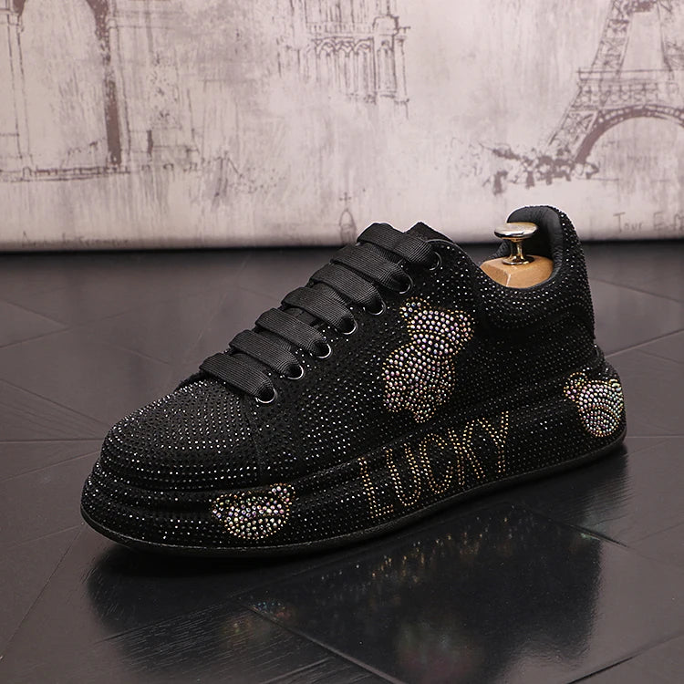 Mocassins Brodés Homme WVHK – Loafers Luxe Imperméables | Semelle Plateforme Printemps Automne - kadopascher