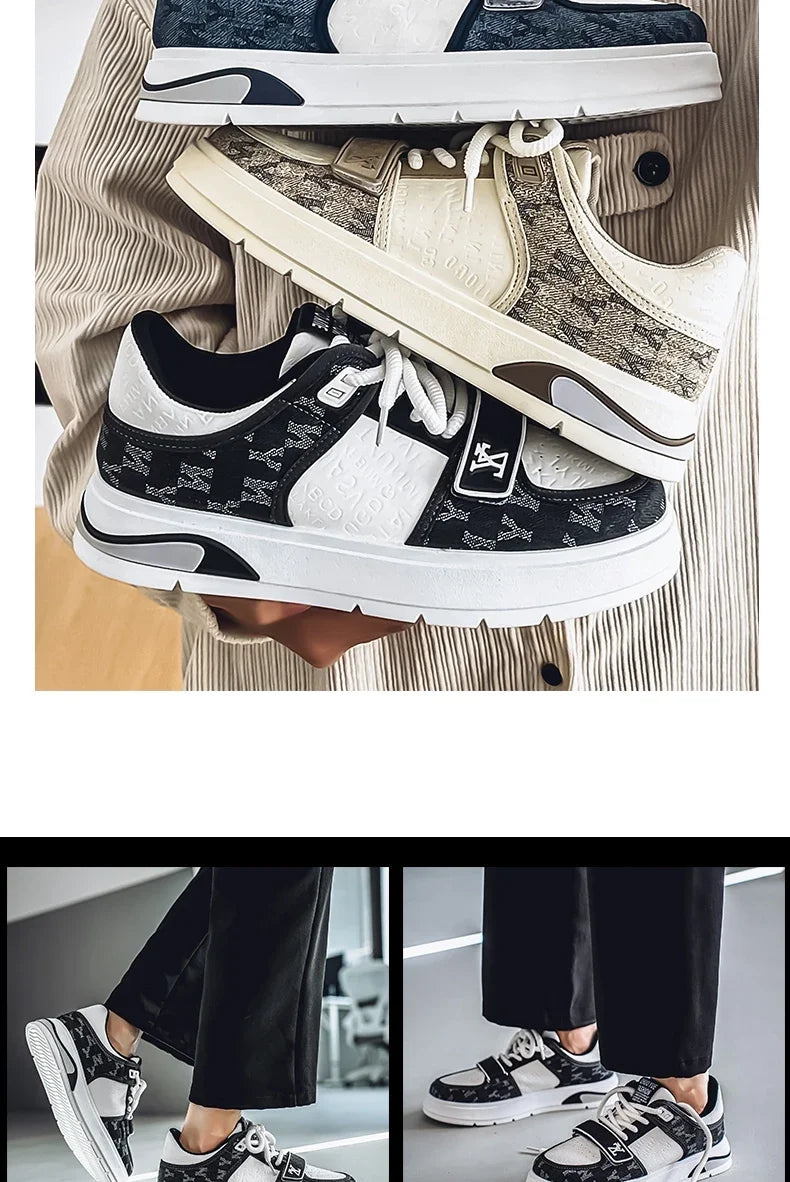 Sneakers Homme Bleu Streetwear 2025 - Chaussures Hip Hop Skate Hiver Designer