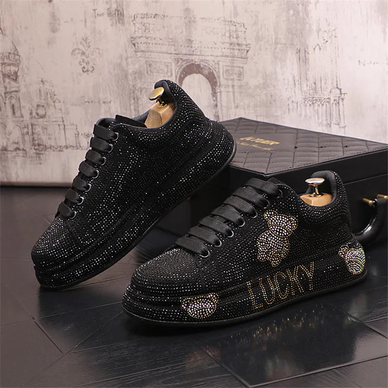 Mocassins Brodés Homme WVHK – Loafers Luxe Imperméables | Semelle Plateforme Printemps Automne - kadopascher