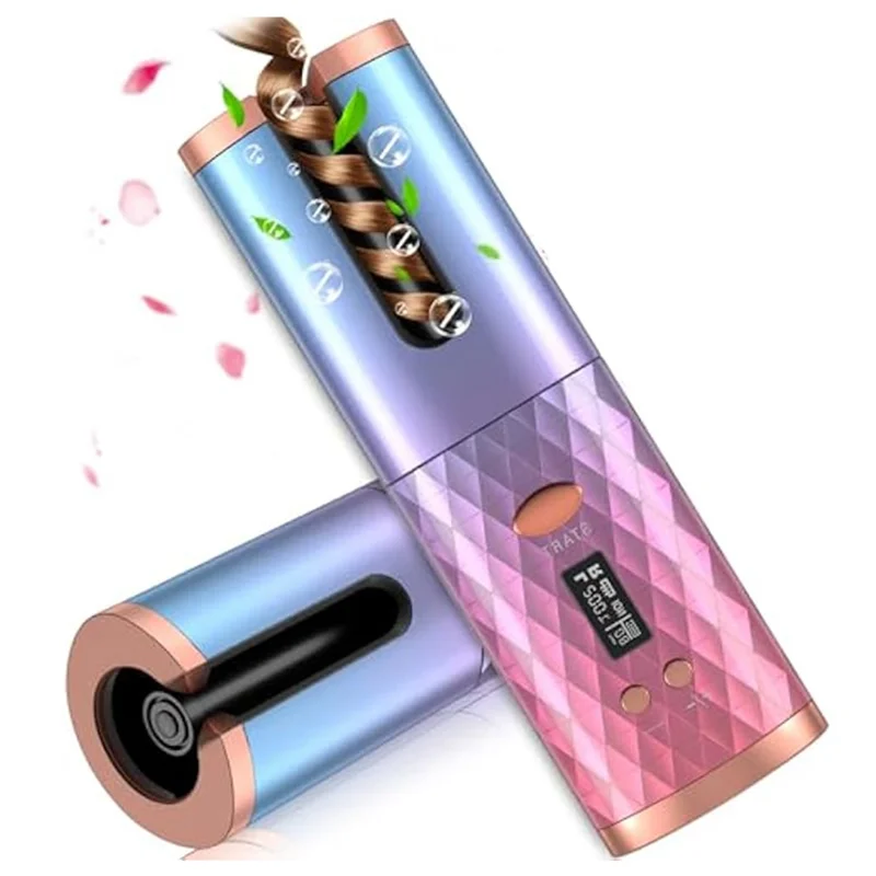 AA51 Cordless Automatic Hair Curler - Portable Rechargeable Auto Rotation