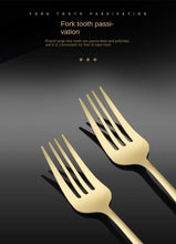 Service plaqué or 24 pièces / 24pcs Gold Dinnerware Set Stainless Steel Steak Knife Fork Coffee Spoon Teaspoon Flatware Dishwasher Safe Kitchen Tablewar - kadopascher