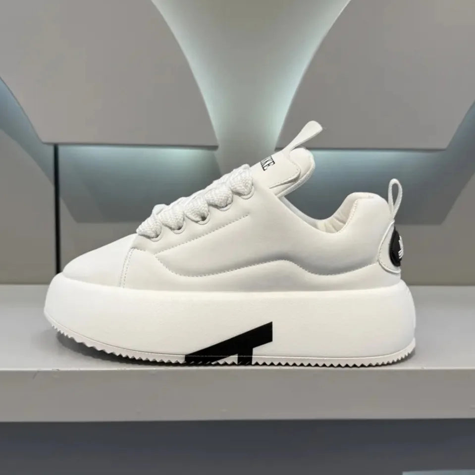 Chaussures Blanches Homme Semelle Épaisse – Sneakers Casual Antidérapantes