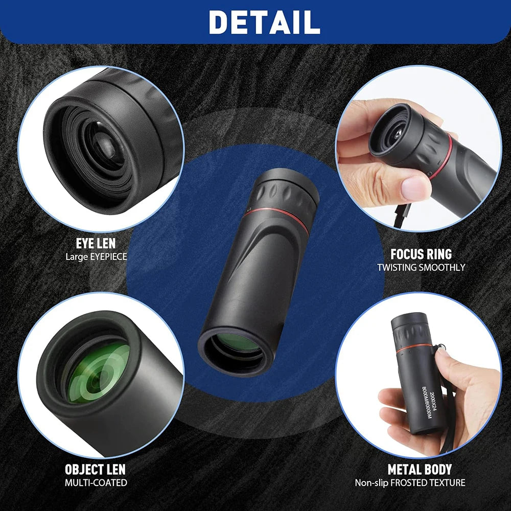 Télescope Monoculaire HD 2000X24 avec Adaptateur Smartphone - Observation Astronomique - kadopascher