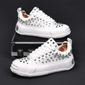 Sneakers Punk Rivets Homme – Semelle Épaisse Cuir Fendu | Style Rock Hip-Hop EU 38-48 - kadopascher