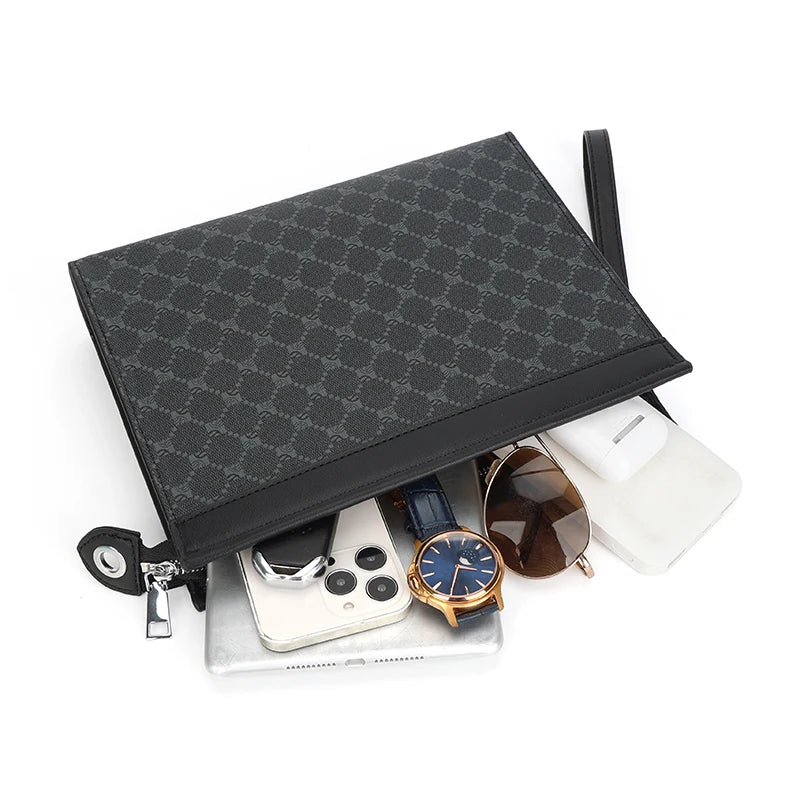 Pochette Enveloppe Homme Cuir – Clutch Business Designer avec Poignée | Porte-Monnaie & Téléphone - kadopascher