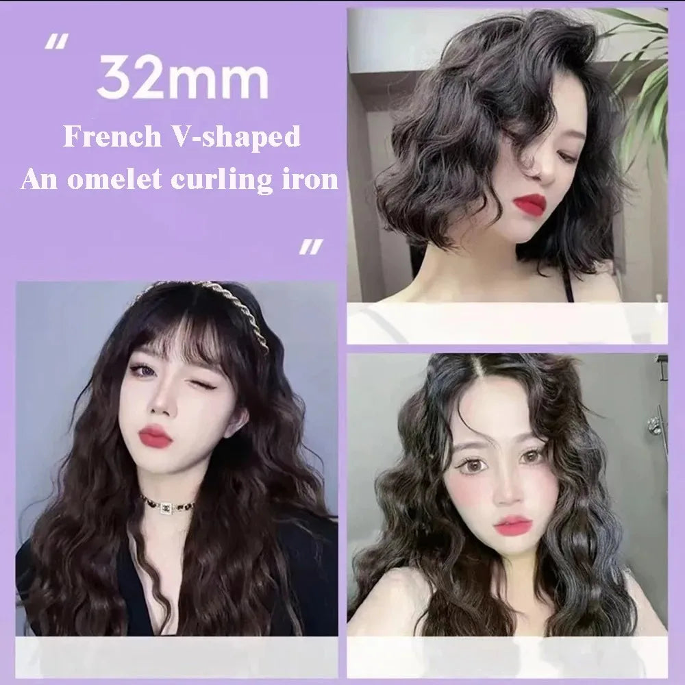 Professional 32mm Curling Iron - Egg Roll Curler with 4 Temperature Settings