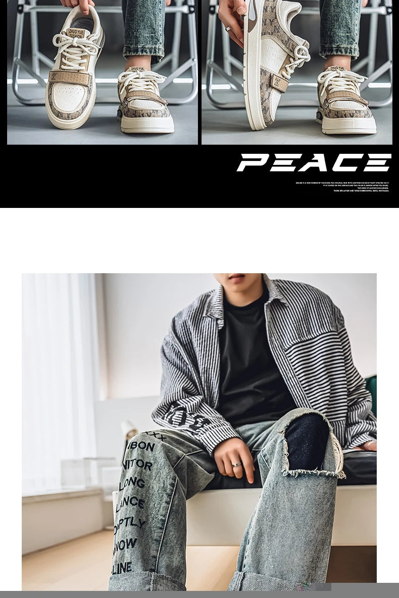 Sneakers Homme Bleu Streetwear 2025 - Chaussures Hip Hop Skate Hiver Designer