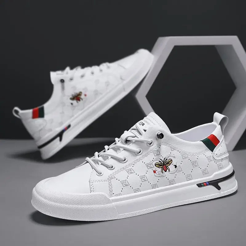 Men's Luxury White Breathable Sneakers - Trendy Casual Sport Shoes 2026