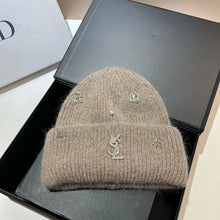 Bonnet YSL / Sweet Plush Long Rabbit Fur Knitted Hat Autumn And Winter Warm Ear Protection Cap Fashionable Letter Women's Hats