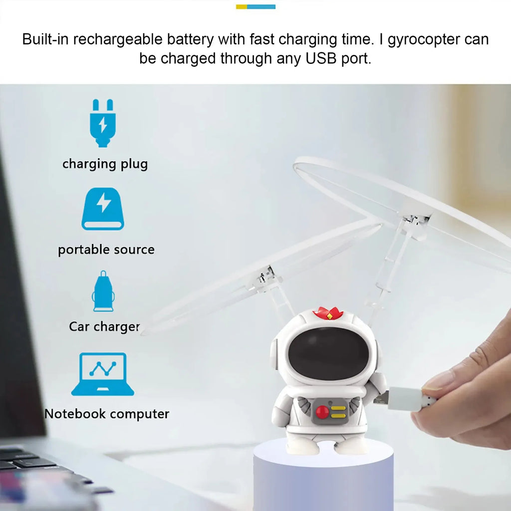 Robot Astronaute Volant Lumineux Lévitation UFO - Jouet Interactif LED - kadopascher