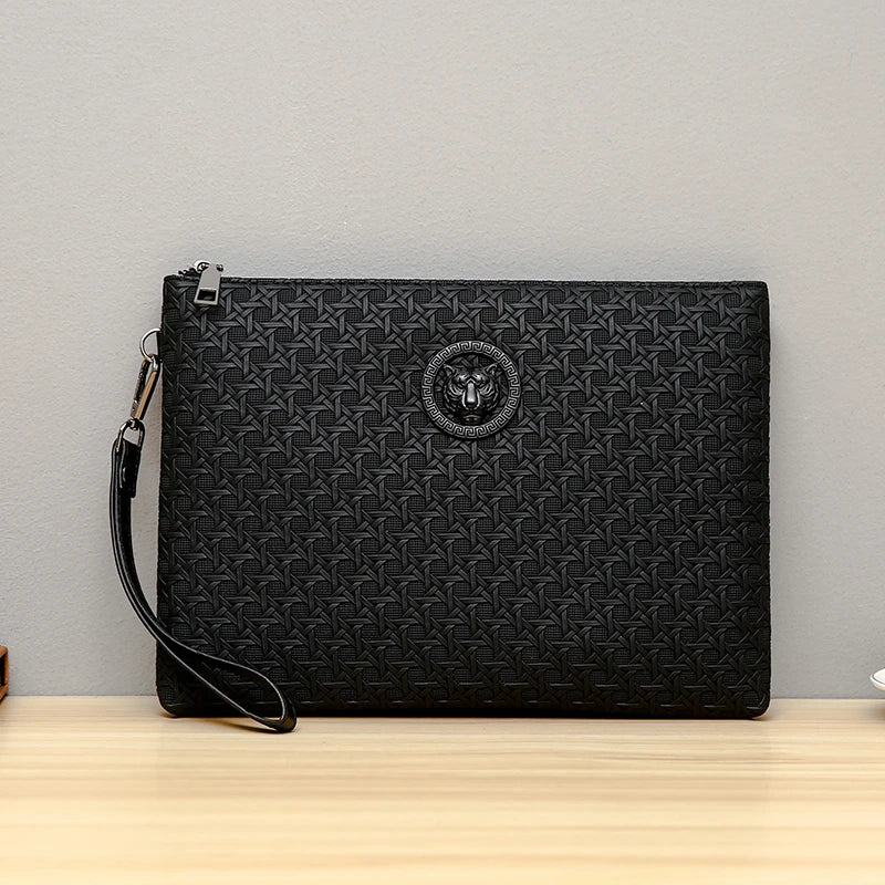 Pochette Homme Cuir PU – Clutch Business & Téléphone | Fermeture Zippée - kadopascher