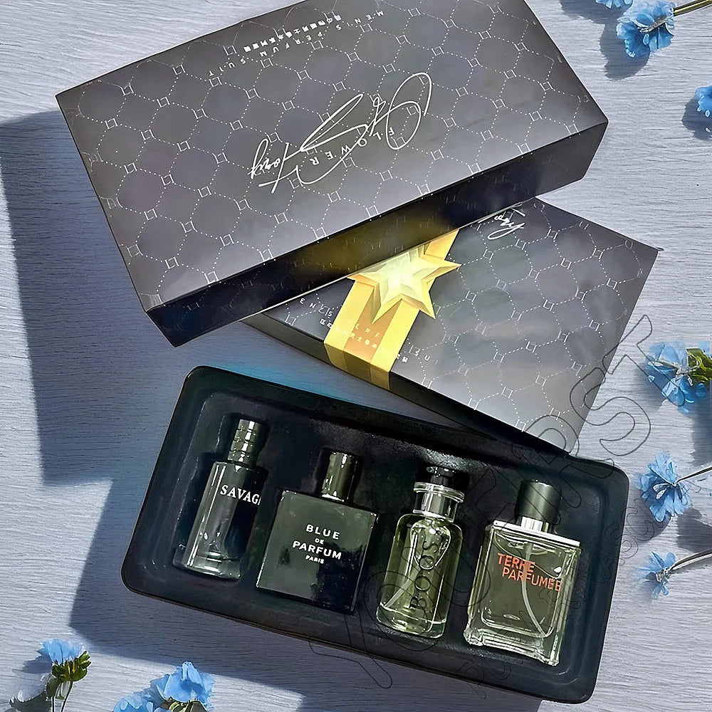 Coffret Parfum Homme Luxe - 4 Fragrances 100ml Cadeau Premium