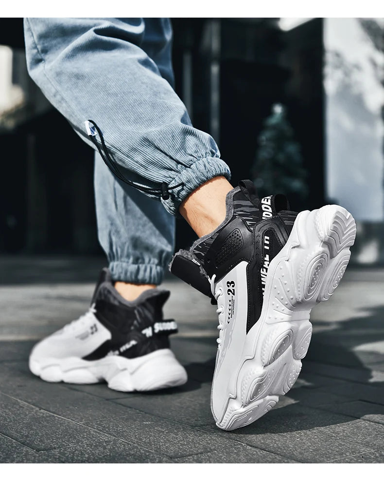 Chaussures Homme Basketball Casual - Baskets Semelle Épaisse Lacets Sport