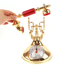 Retro Telephone Model Alarm Clock Creative Timekeeper Desktop Ornament For Home Room Bedside Table Decoration