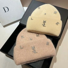 Bonnet YSL / Sweet Plush Long Rabbit Fur Knitted Hat Autumn And Winter Warm Ear Protection Cap Fashionable Letter Women's Hats