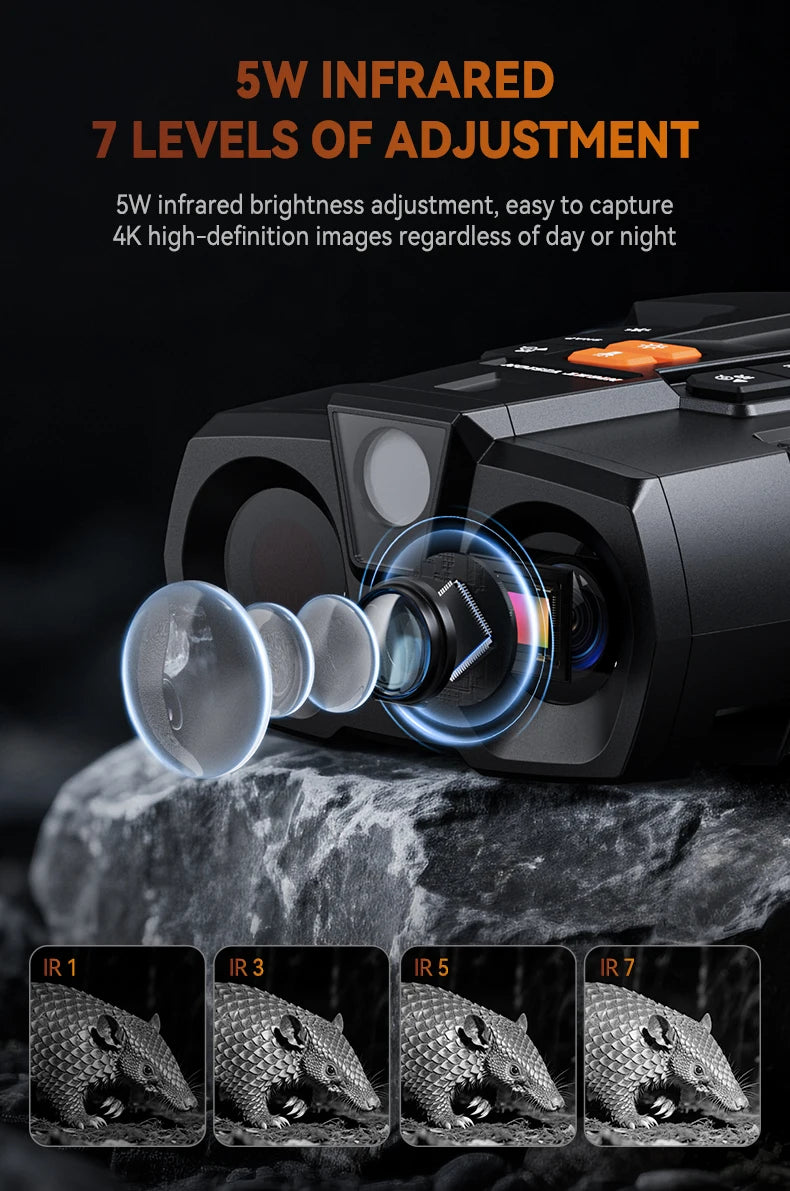 Jumelles Vision Nocturne 4K Grand Écran 4.5" - Zoom 10x Portée 800m - kadopascher