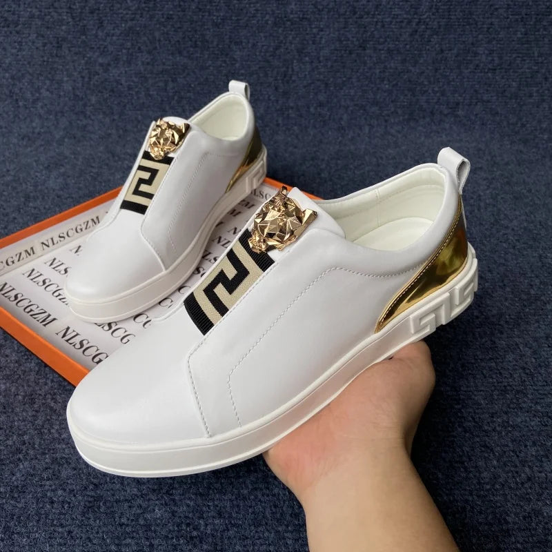 Sneakers Cuir Mixte - Chaussures Casual Skateboard Unisexe