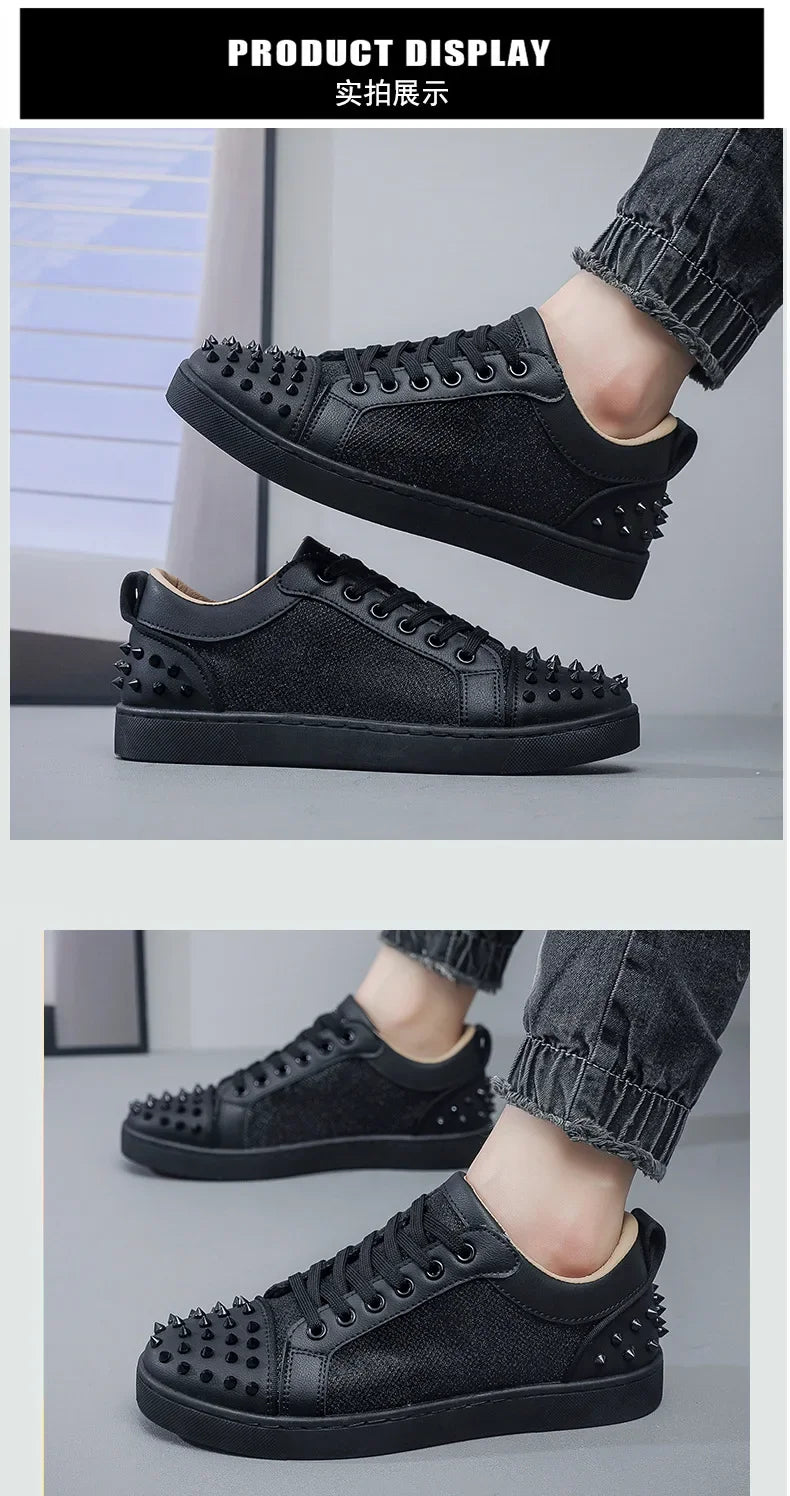 Zapatillas con remaches para hombre: calzado informal de moda urbana