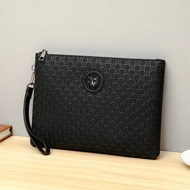 Pochette Homme Cuir PU – Clutch Business & Téléphone | Fermeture Zippée - kadopascher