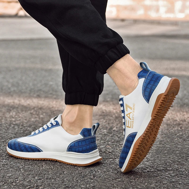 Sneakers Homme Luxe  - Cuir Véritable Design Italien Business Sport