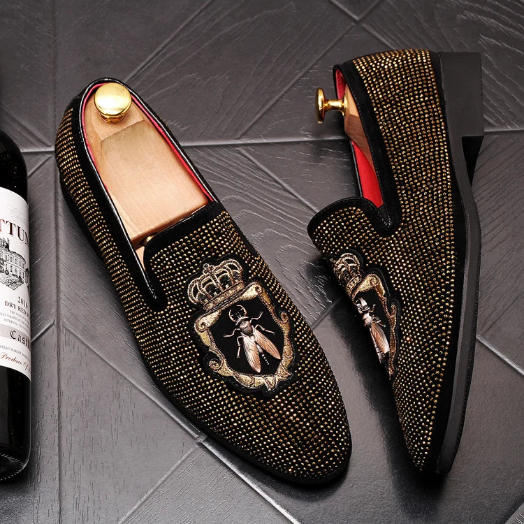 Mocassins Brodés Homme WVHK – Loafers Luxe Imperméables | Semelle Plateforme Printemps Automne - kadopascher