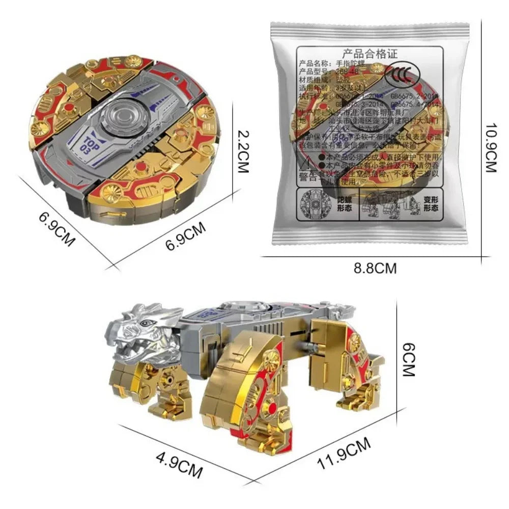 Robot Transformer Pocket - Gyroscope Anti-Stress 360° Déformable - kadopascher