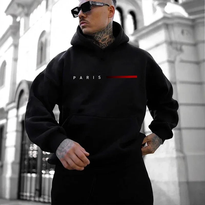 Men's Paris Fashion Hoodie - Comfortable Casual Sport Hoodie for All Seasons