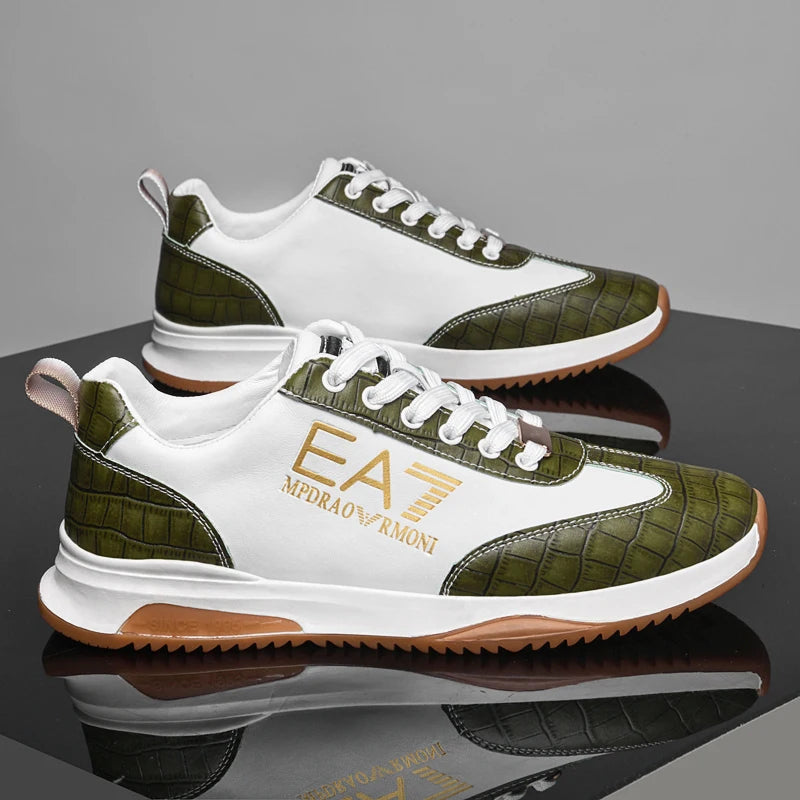 Sneakers Homme Luxe  - Cuir Véritable Design Italien Business Sport