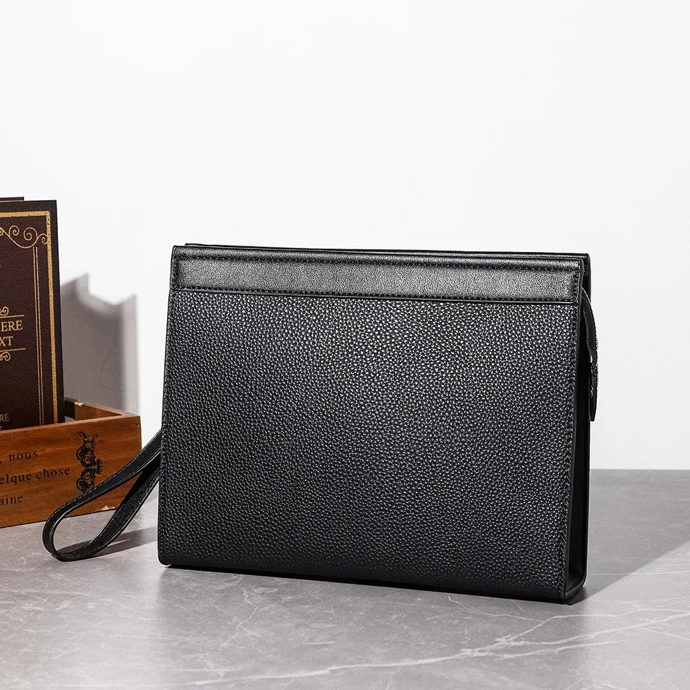 Pochette Enveloppe Homme Cuir – Clutch Business Designer avec Poignée | Porte-Monnaie & Téléphone - kadopascher